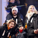 23. februar: Kongefamilien er til stede under åpningen av Ski-VM på Universitetsplassen i Oslo (Foto: Lise Åserud / Scanpix)